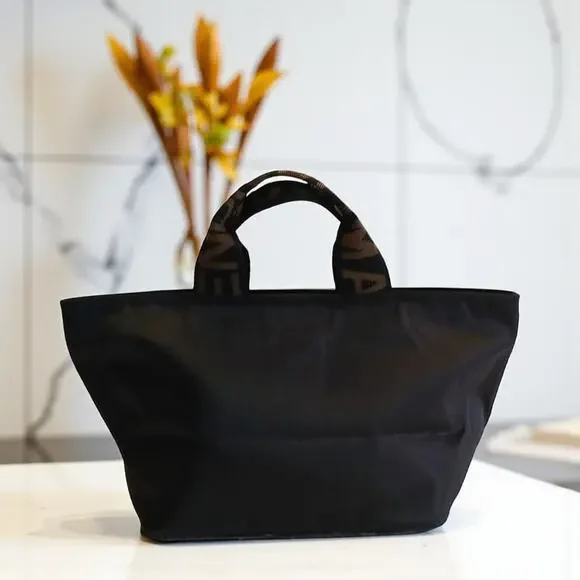 Authentic Fendi Mini Roma Black Canvas Tote Bag Vintage - Picture 2 of 16